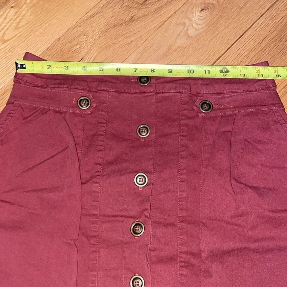 NWT Anthropologie brand AMADI Jupe Button Front Terra Cotta Mini Skirt size M